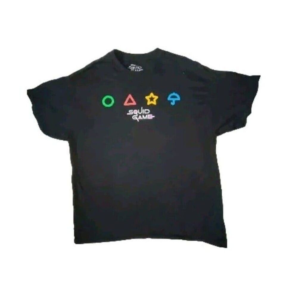Sz XL Adult Squid Game T-Shirt Black 100% Cotton Unisex Netflix